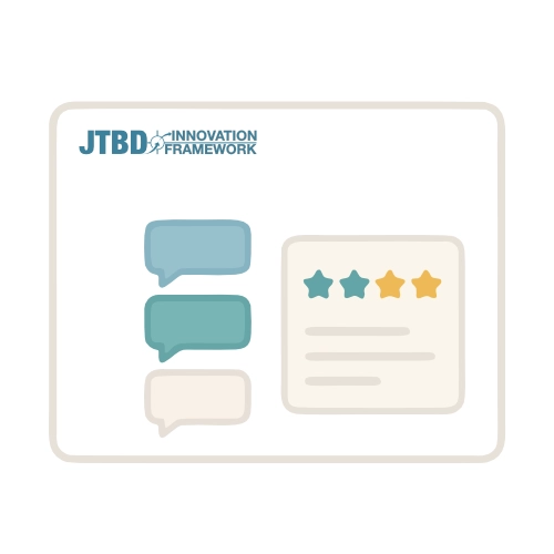 Sprechblasen und Sternebewertung als Symbol für Messaging und Conversion