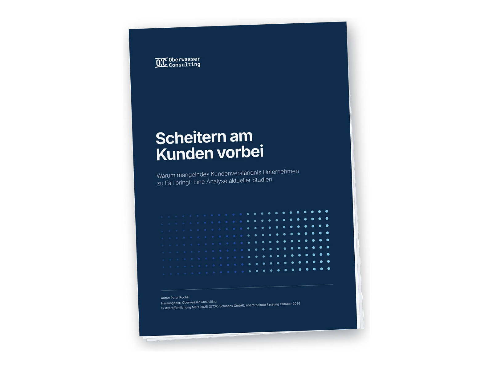 Cover of the whitepaper “Scheitern am Kunden vorbei” (in German) by Peter Rochel, Oberwasser Consulting